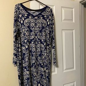Lularoe Navy Blue long sleeve dress 2XL